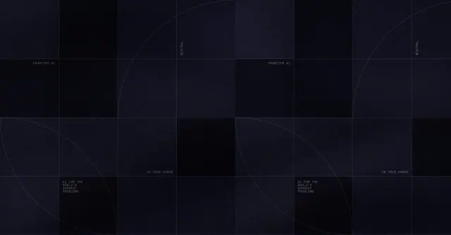 Dark geometric launch artwork from Mistral’s Large 4 announcement