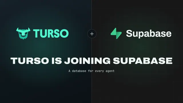 Turso and Supabase logos on the official artwork announcing that Turso is joining Supabase.
