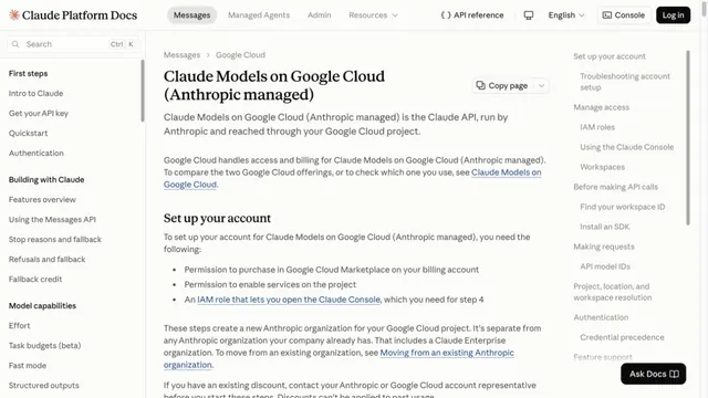 Anthropic’s documentation identifies the new Google Cloud API route as operated by Anthropic, with Google Cloud access and billing.