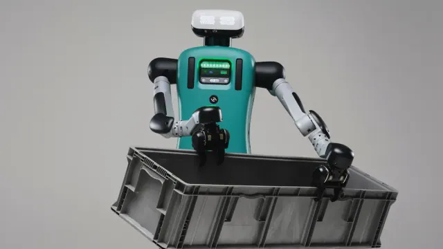 Agility Robotics Digit humanoid inside a company facility.