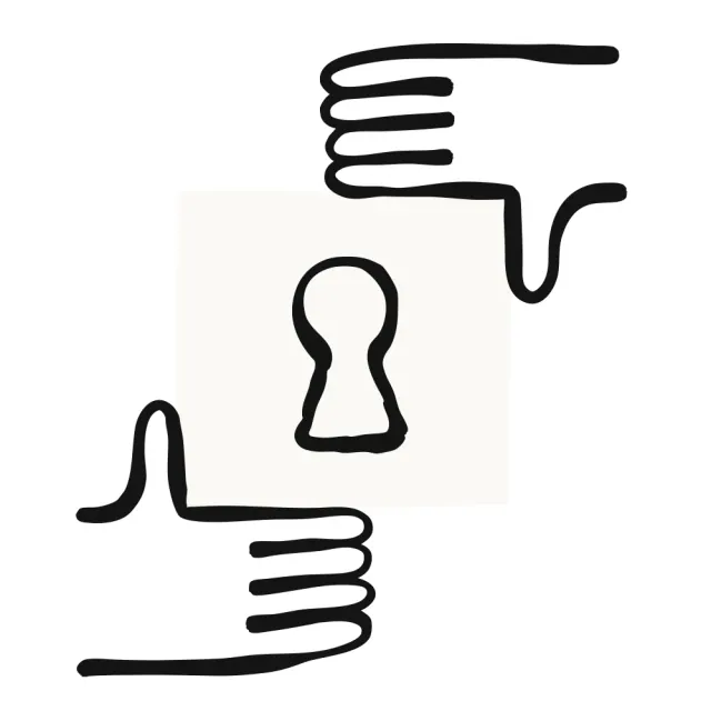 Anthropic announcement illustration of hands surrounding a lock
