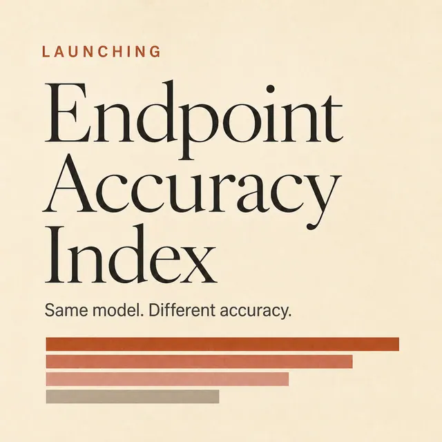 Artificial Analysis launch graphic for the Endpoint Accuracy Index