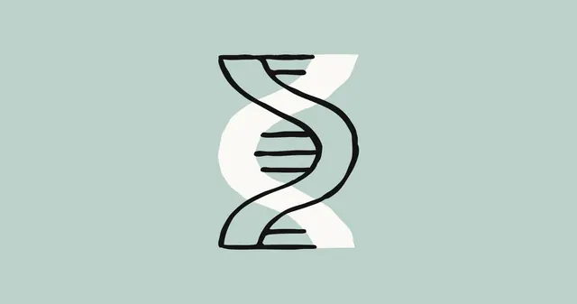 Anthropic illustration of a DNA double helix for the Life Sciences Verification Program