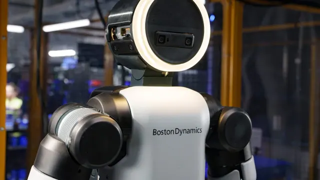 Boston Dynamics Atlas product-version humanoid robot.