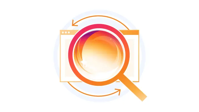 Cloudflare’s official magnifying-glass and browser illustration for Web Search API