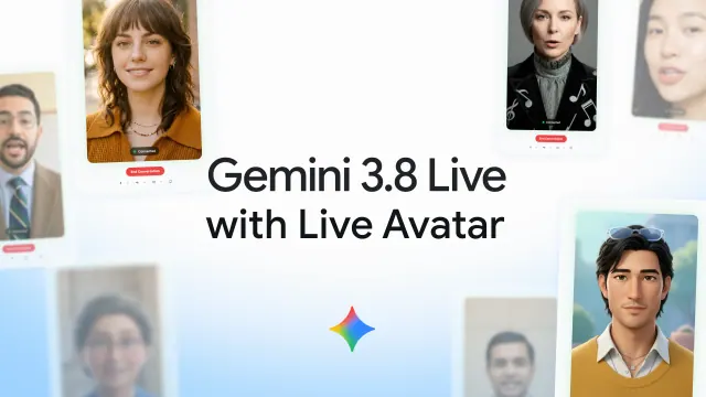 Gemini Live Avatar conversation interface shown in the Google Cloud announcement